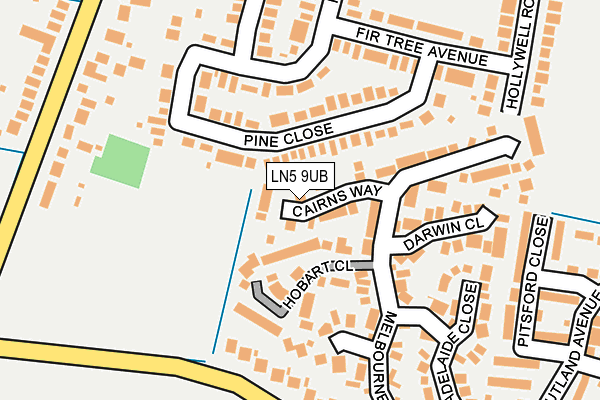 LN5 9UB map - OS OpenMap – Local (Ordnance Survey)