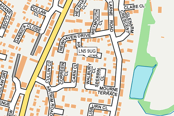 LN5 9UG map - OS OpenMap – Local (Ordnance Survey)
