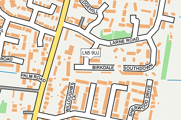 LN5 9UJ map - OS OpenMap – Local (Ordnance Survey)