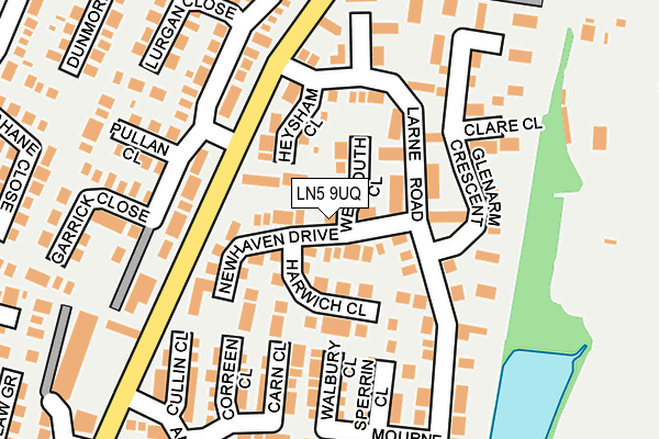 LN5 9UQ map - OS OpenMap – Local (Ordnance Survey)