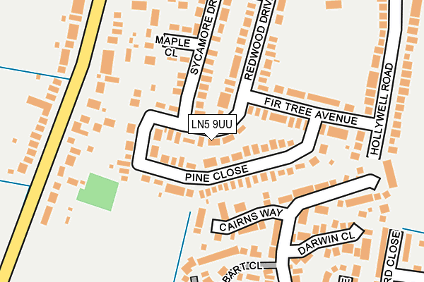 LN5 9UU map - OS OpenMap – Local (Ordnance Survey)