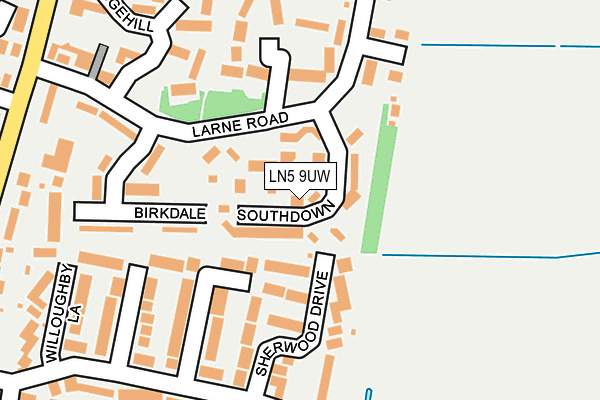 LN5 9UW map - OS OpenMap – Local (Ordnance Survey)