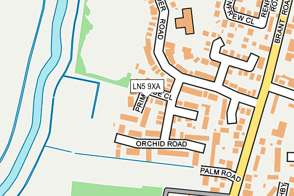 LN5 9XA map - OS OpenMap – Local (Ordnance Survey)