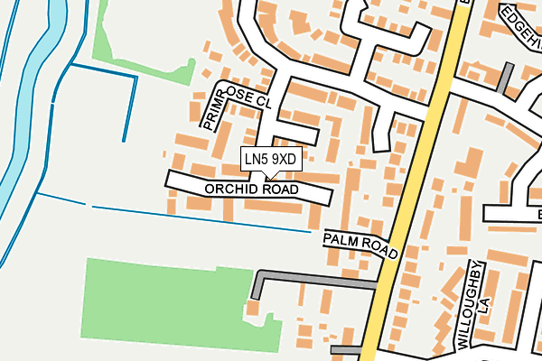 LN5 9XD map - OS OpenMap – Local (Ordnance Survey)