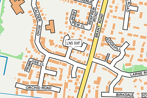 LN5 9XF map - OS OpenMap – Local (Ordnance Survey)