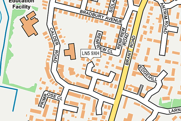 LN5 9XH map - OS OpenMap – Local (Ordnance Survey)