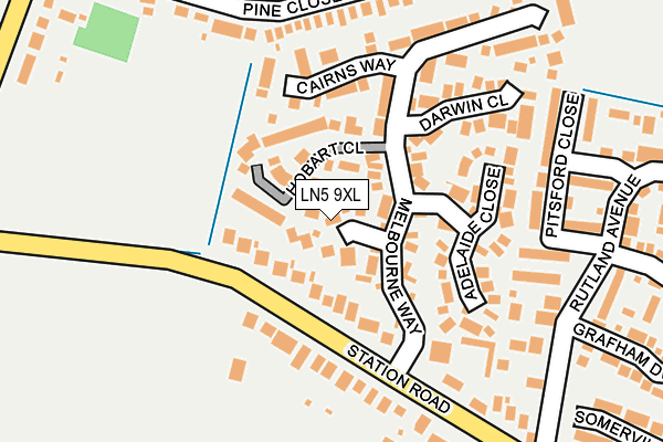LN5 9XL map - OS OpenMap – Local (Ordnance Survey)