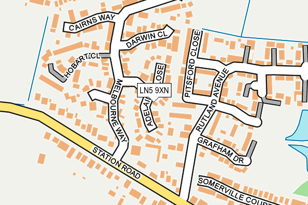 LN5 9XN map - OS OpenMap – Local (Ordnance Survey)