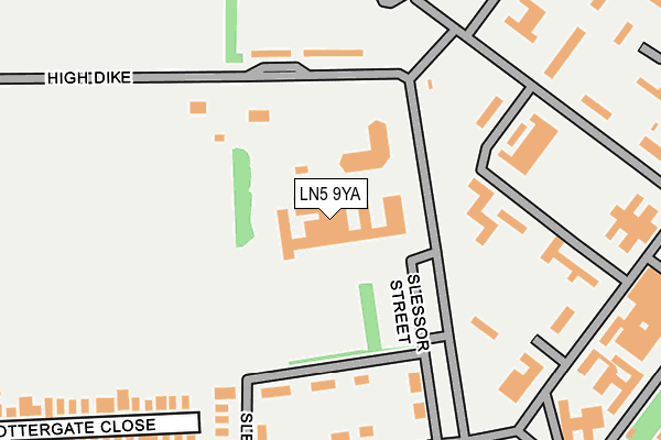 LN5 9YA map - OS OpenMap – Local (Ordnance Survey)