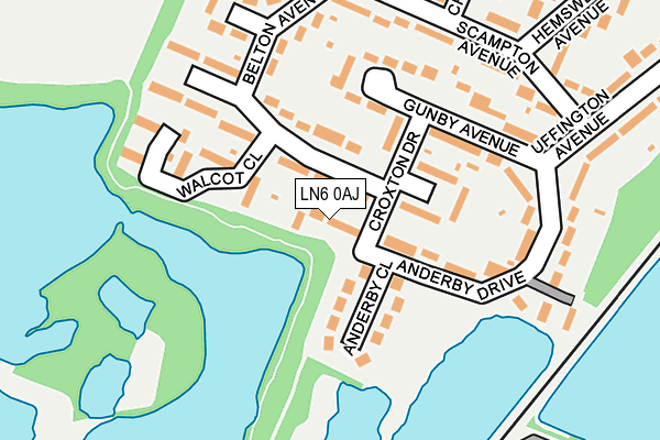 LN6 0AJ map - OS OpenMap – Local (Ordnance Survey)