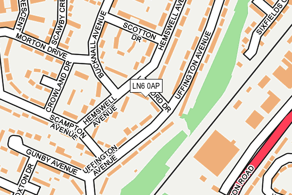 LN6 0AP map - OS OpenMap – Local (Ordnance Survey)