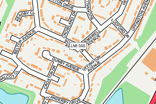 LN6 0AS map - OS OpenMap – Local (Ordnance Survey)
