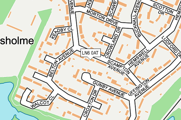 LN6 0AT map - OS OpenMap – Local (Ordnance Survey)