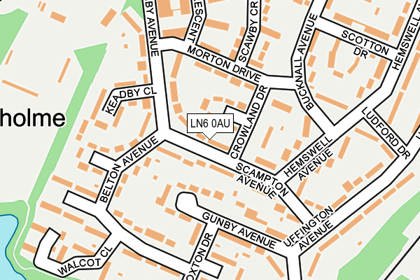 LN6 0AU map - OS OpenMap – Local (Ordnance Survey)