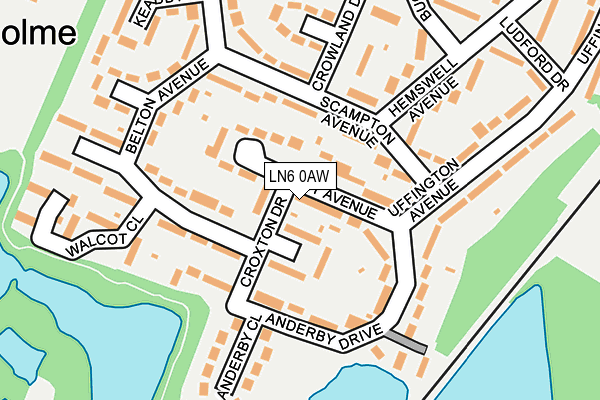 LN6 0AW map - OS OpenMap – Local (Ordnance Survey)