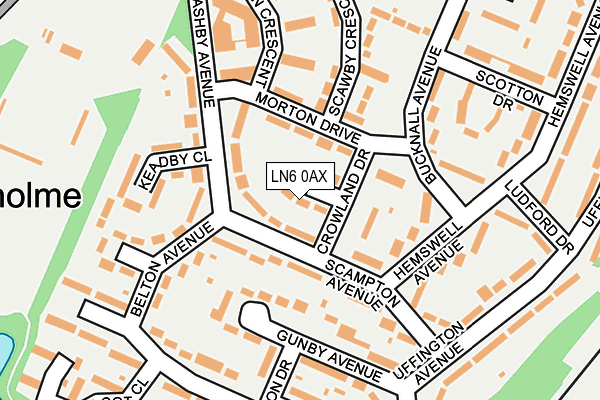 LN6 0AX map - OS OpenMap – Local (Ordnance Survey)