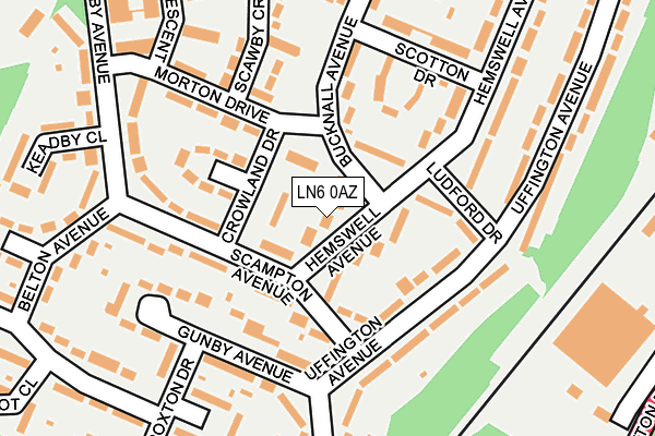 LN6 0AZ map - OS OpenMap – Local (Ordnance Survey)