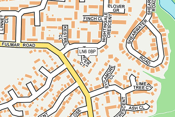 LN6 0BP map - OS OpenMap – Local (Ordnance Survey)
