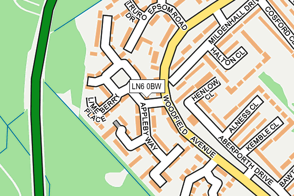 LN6 0BW map - OS OpenMap – Local (Ordnance Survey)
