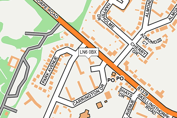 LN6 0BX map - OS OpenMap – Local (Ordnance Survey)