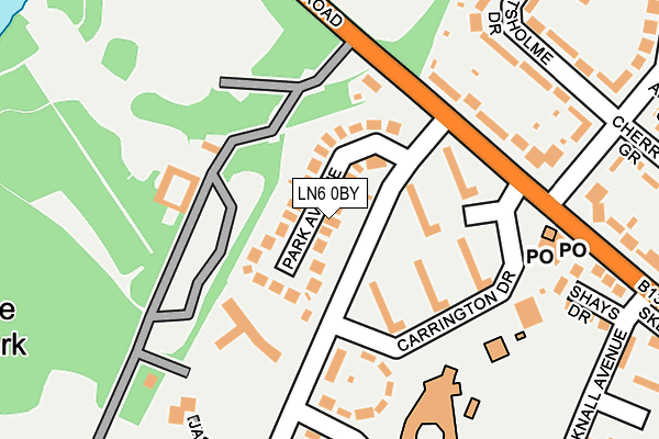 LN6 0BY map - OS OpenMap – Local (Ordnance Survey)