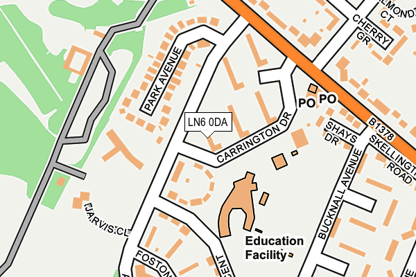 LN6 0DA map - OS OpenMap – Local (Ordnance Survey)