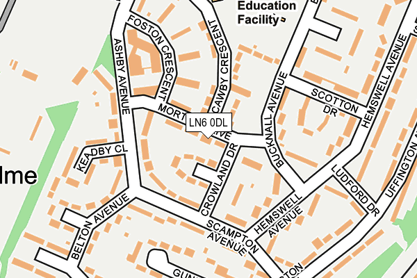 LN6 0DL map - OS OpenMap – Local (Ordnance Survey)