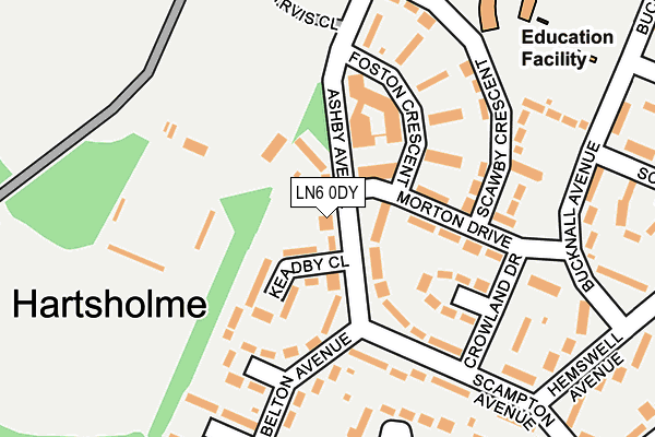 LN6 0DY map - OS OpenMap – Local (Ordnance Survey)