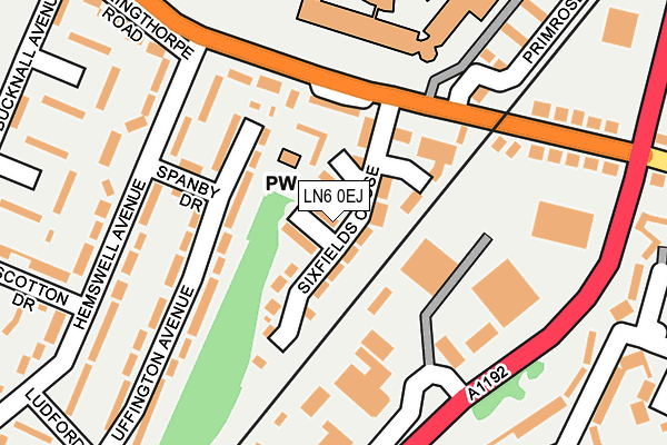 LN6 0EJ map - OS OpenMap – Local (Ordnance Survey)