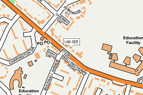 LN6 0ER map - OS OpenMap – Local (Ordnance Survey)