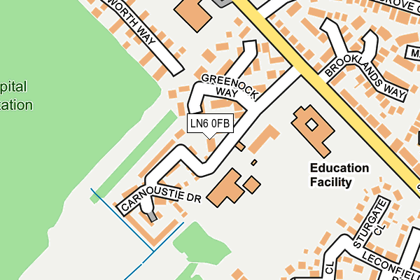 LN6 0FB map - OS OpenMap – Local (Ordnance Survey)