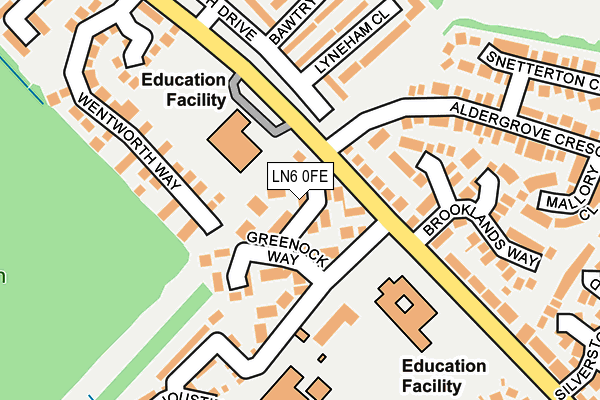 LN6 0FE map - OS OpenMap – Local (Ordnance Survey)