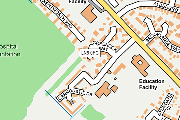 LN6 0FG map - OS OpenMap – Local (Ordnance Survey)