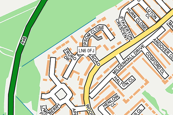 LN6 0FJ map - OS OpenMap – Local (Ordnance Survey)