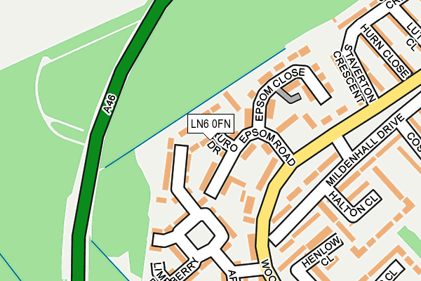 LN6 0FN map - OS OpenMap – Local (Ordnance Survey)