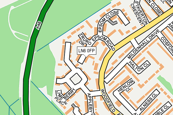 LN6 0FP map - OS OpenMap – Local (Ordnance Survey)