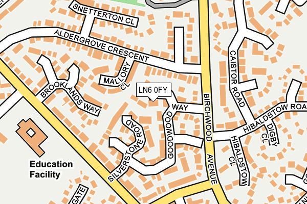 LN6 0FY map - OS OpenMap – Local (Ordnance Survey)