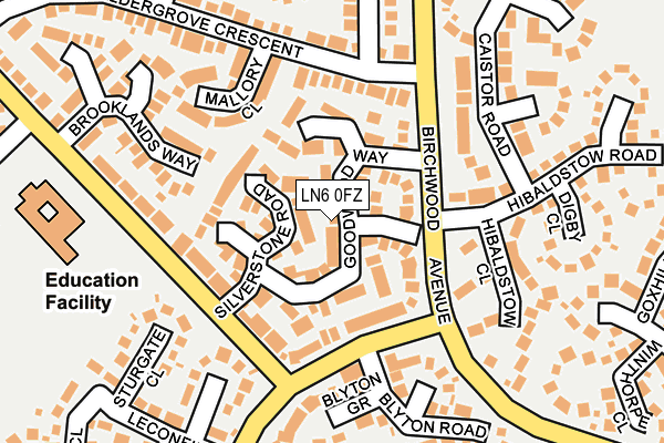 LN6 0FZ map - OS OpenMap – Local (Ordnance Survey)
