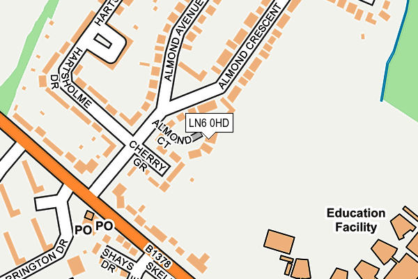 LN6 0HD map - OS OpenMap – Local (Ordnance Survey)