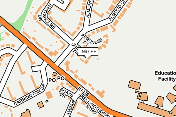 LN6 0HE map - OS OpenMap – Local (Ordnance Survey)