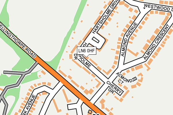 LN6 0HF map - OS OpenMap – Local (Ordnance Survey)
