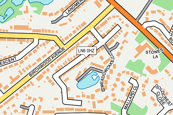 LN6 0HZ map - OS OpenMap – Local (Ordnance Survey)
