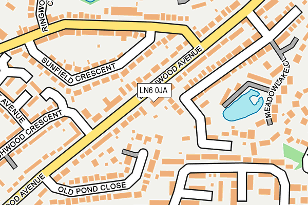 LN6 0JA map - OS OpenMap – Local (Ordnance Survey)