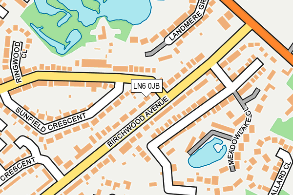 LN6 0JB map - OS OpenMap – Local (Ordnance Survey)