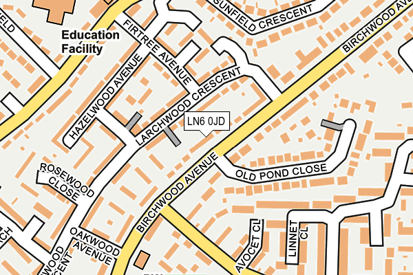 LN6 0JD map - OS OpenMap – Local (Ordnance Survey)