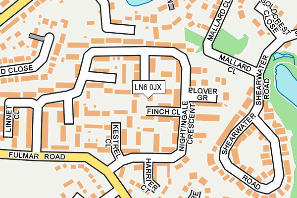 LN6 0JX map - OS OpenMap – Local (Ordnance Survey)