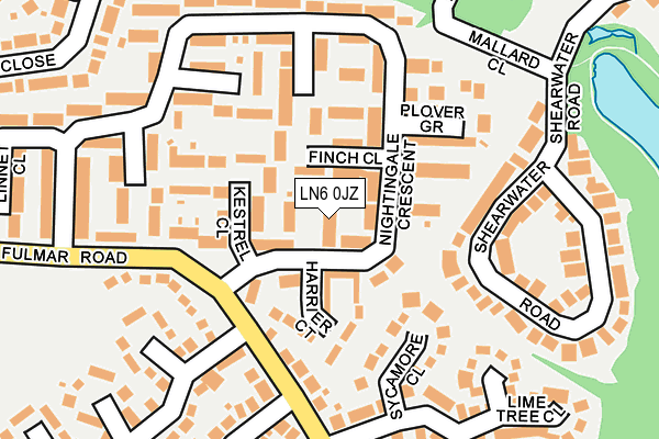 LN6 0JZ map - OS OpenMap – Local (Ordnance Survey)