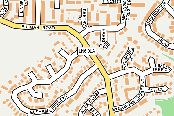 LN6 0LA map - OS OpenMap – Local (Ordnance Survey)
