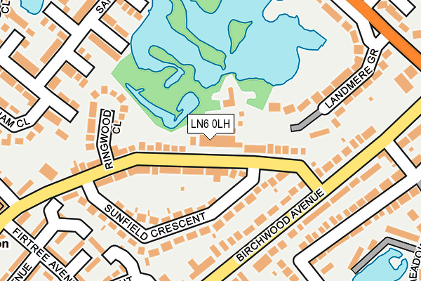 LN6 0LH map - OS OpenMap – Local (Ordnance Survey)