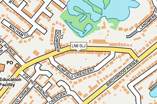LN6 0LJ map - OS OpenMap – Local (Ordnance Survey)